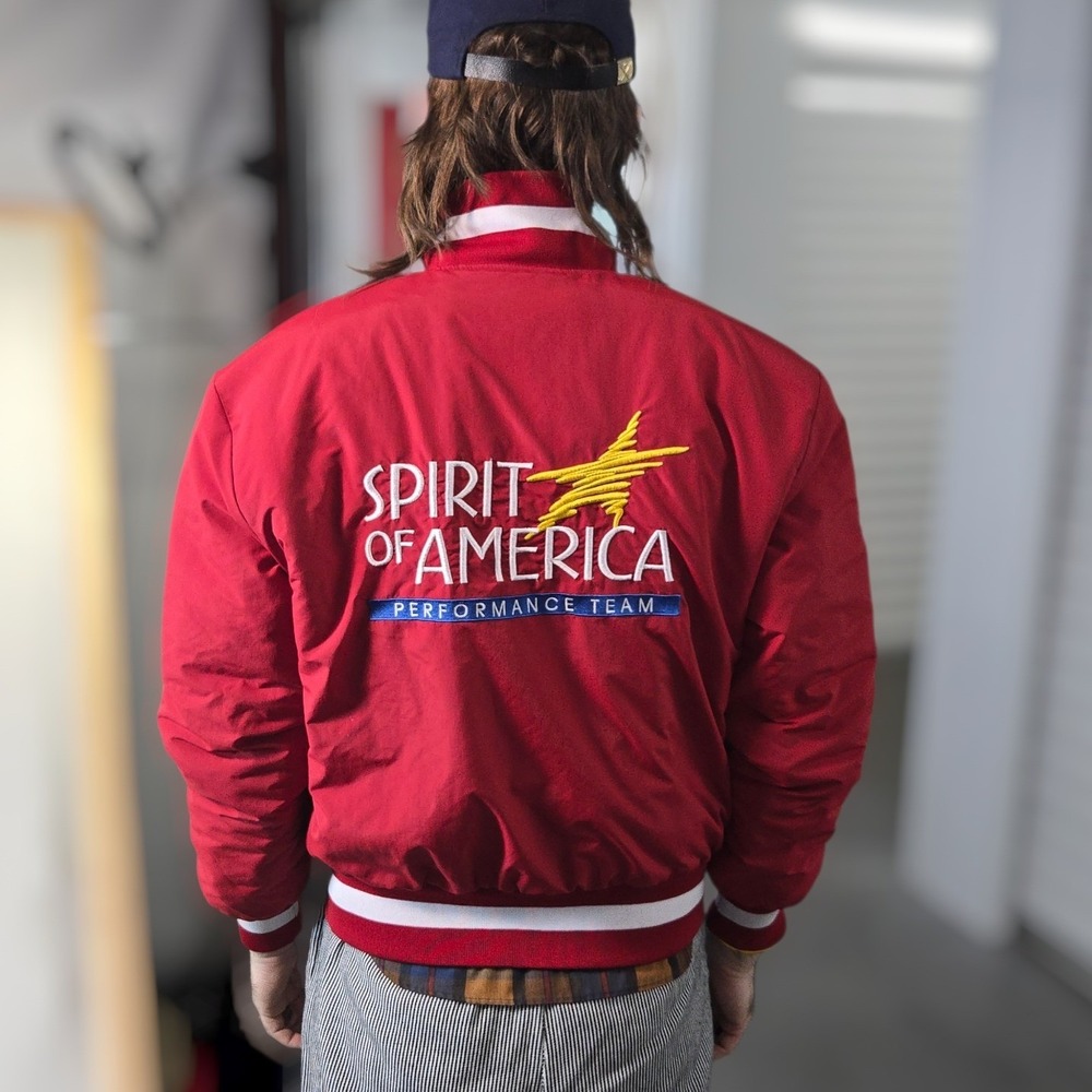 VTG Macy Thanksgiving Parade Puffer Jacket Varsity Proforma S Red Spirit America